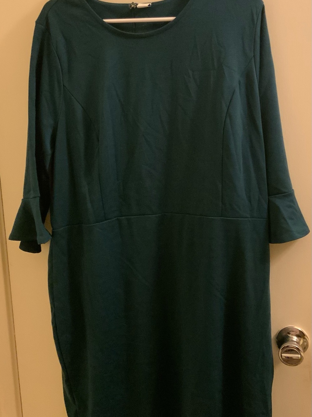 Old Navy Teal Long-Sleeve Shift Dress with Flared Cuffs